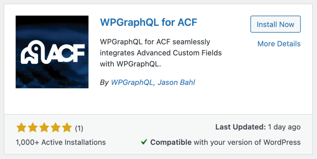 WPGraphQL for ACF plugin